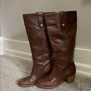 COACH Brown Leather Heeled Boots